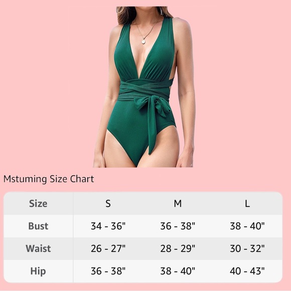 High Waisted Deep Plunge V Neck Halter Cutout One Piece Swimsuit. - Picture 8 of 8